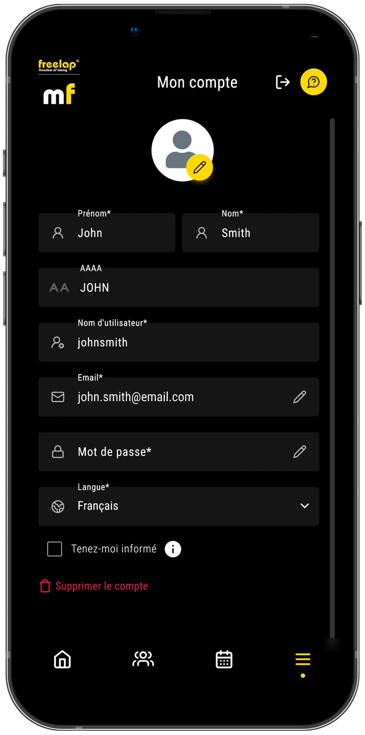 Мой соревнование с MyFreelap