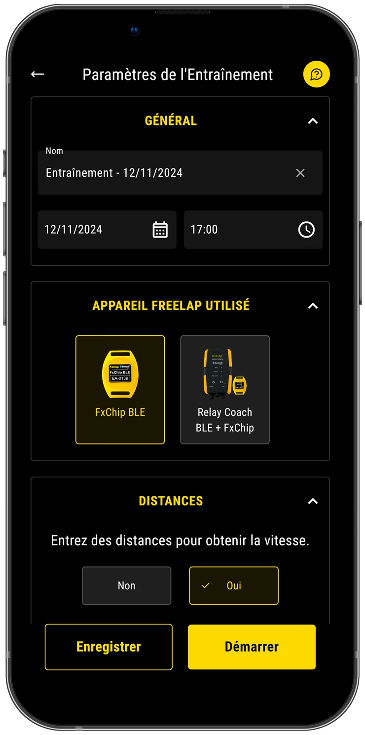 Параметры развлечений MyFreelap
