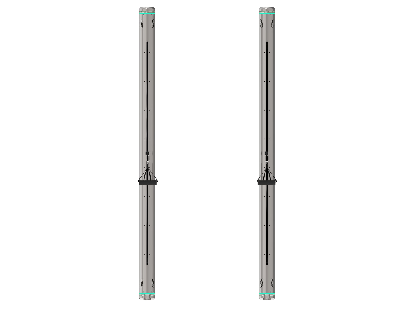 AKUIS Sintesi Pro в отделке Aluminum Chromed, вид двух модулей на белом фоне