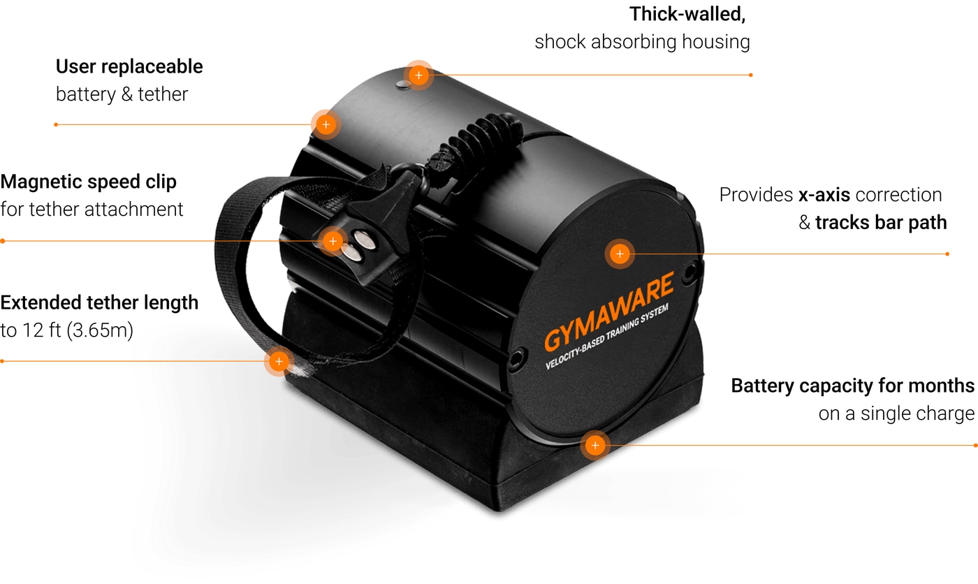 Линейный энкодер GymAware в комплекте с планшетом для VBT-тренировки