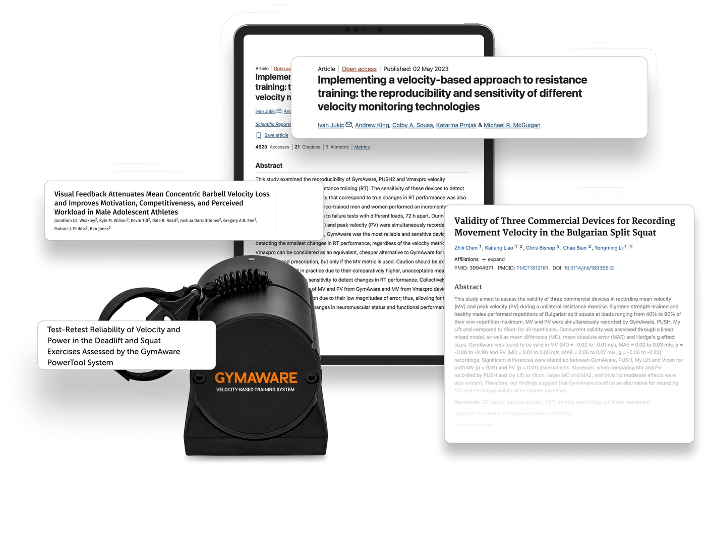 График скорости повторений подхода на экране системы GymAware
