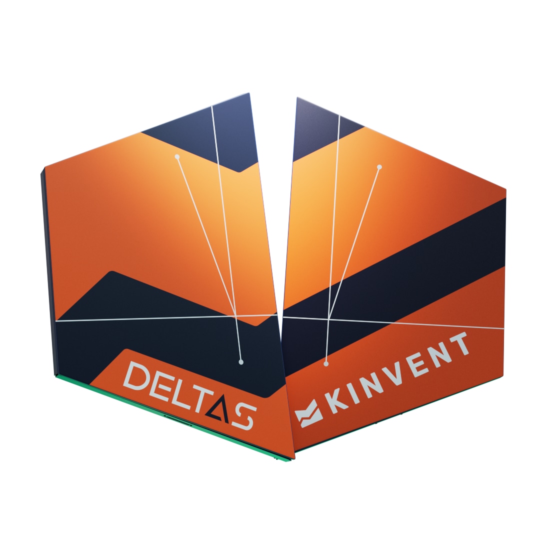 Увеличенные силовые платформы KINVENT K-DELTAS XL в оранжево-тёмном дизайне