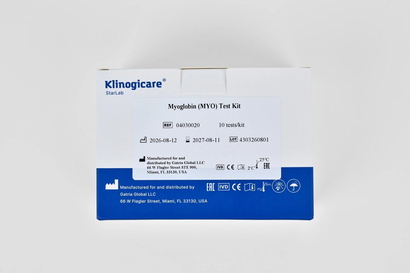 Набор Myoglobin (MYO) Test Kit для анализатора Klinogicare StarLab Hormones & Proteins, 10 тестов