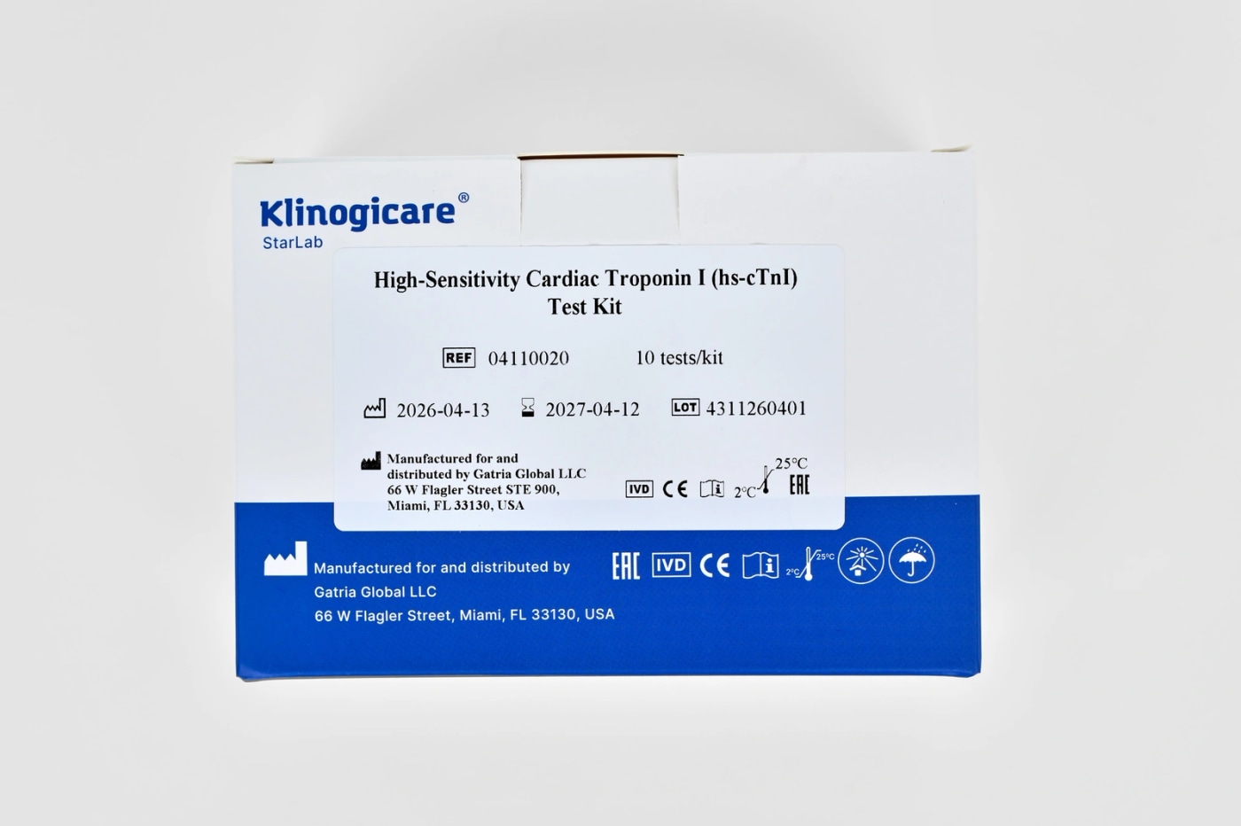 Набор High-Sensitivity Cardiac Troponin I (hs-cTnI) Test Kit для Klinogicare StarLab Hormones & Proteins