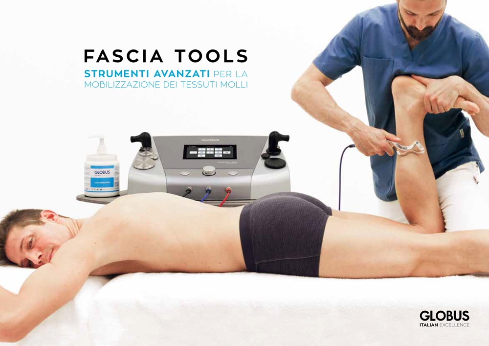Инструмент Globus Fascia Tools для мобилизации мягких тканей на колене пациента