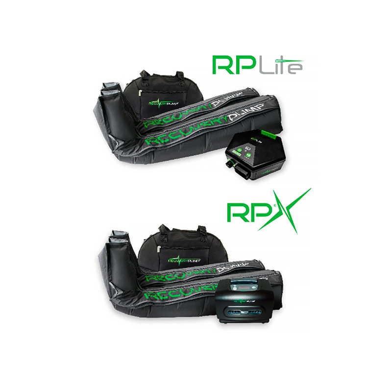 Две системы RecoveryPump: блоки RP Lite и RPX с манжетами-сапогами и сумками