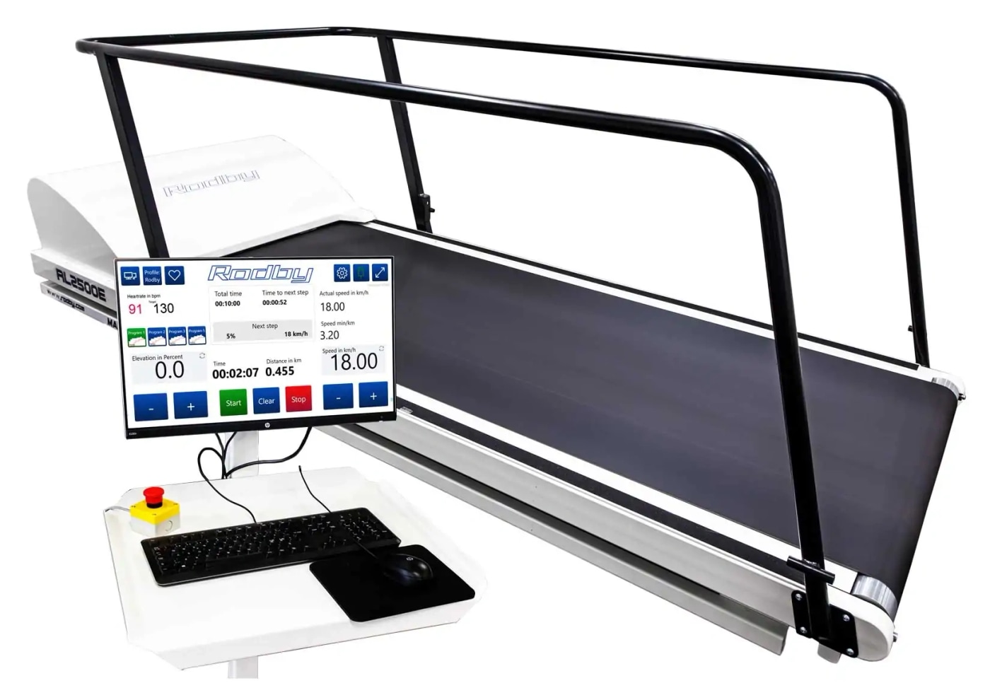 Беговая дорожка RODBY RL2500E с гладкой лентой, поручнями и пультом Control System